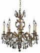 Elegant Marseille Dining Room Light, French Gold Finish With Royal Cut Crystal