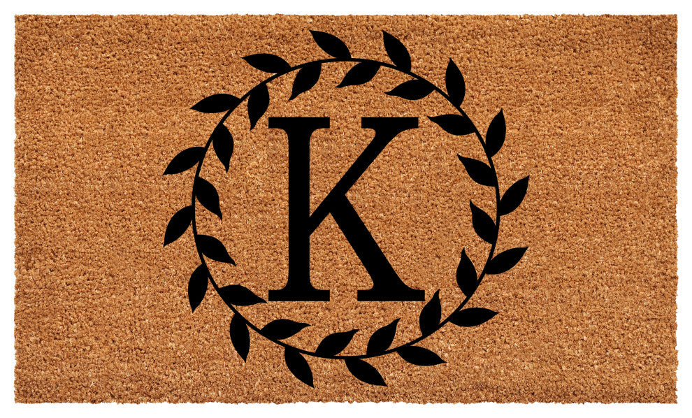 Calloway Mills Laurel Wreath Doormat, Letter K