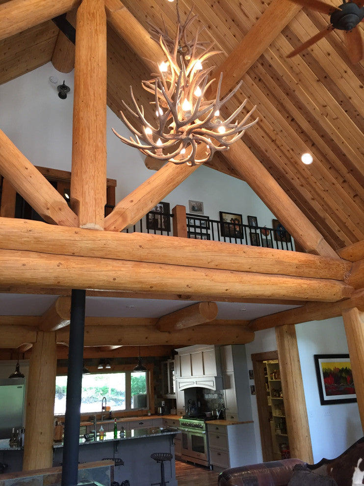 Reproduction Antler 20 Antler Mule Deer Cascade Chandelier Light, RL-5