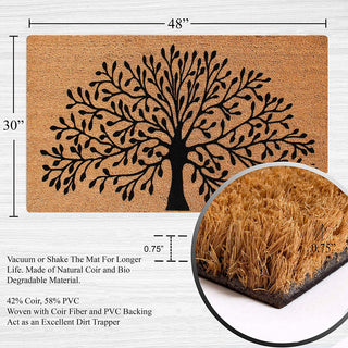 Shredding Tree Fade Resistant 30"x48" Coir Double Door Mat,Flocking Technology