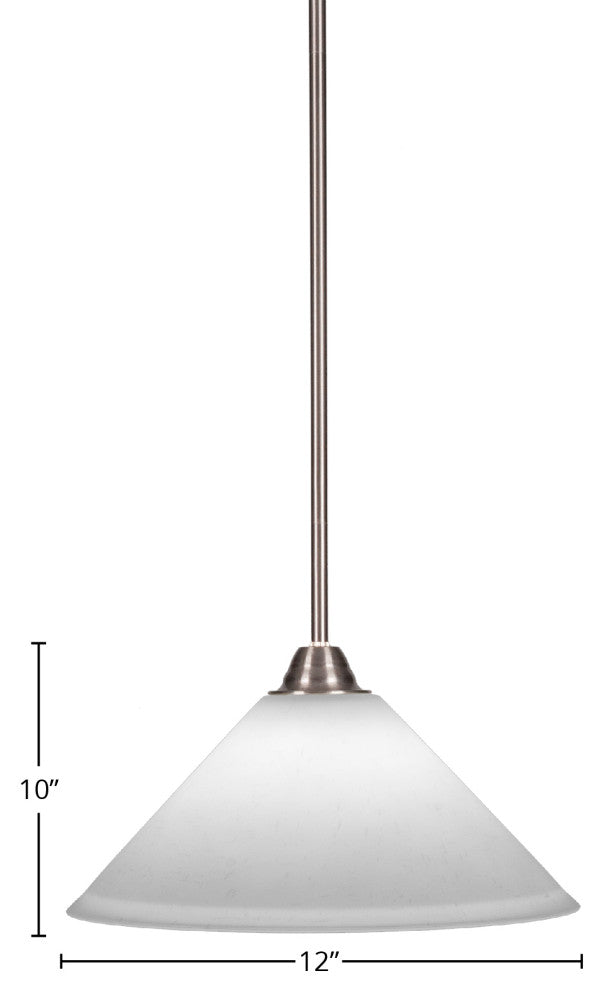 Paramount 1-Light Mini Pendant, Brushed Nickel, 12" White Muslin Glass