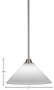 Paramount 1-Light Mini Pendant, Brushed Nickel, 12" White Muslin Glass