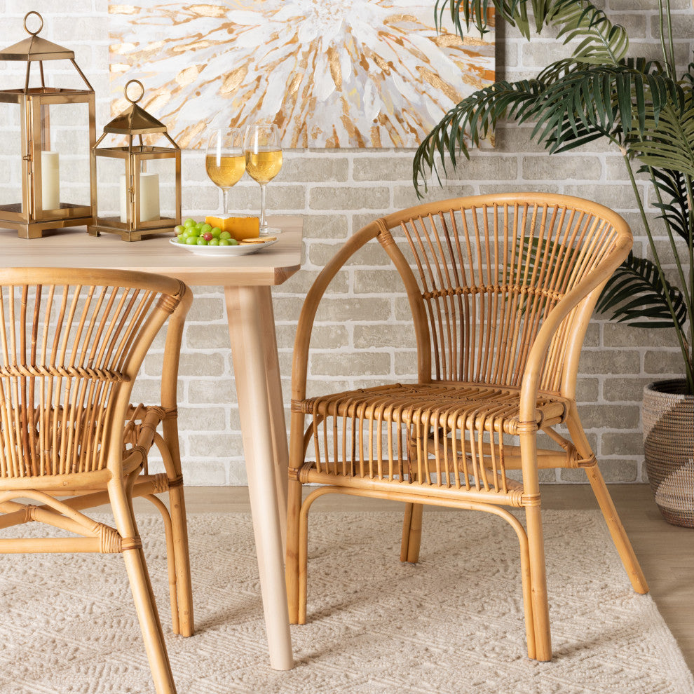 Colleen Natural Brown Rattan Dining Chair