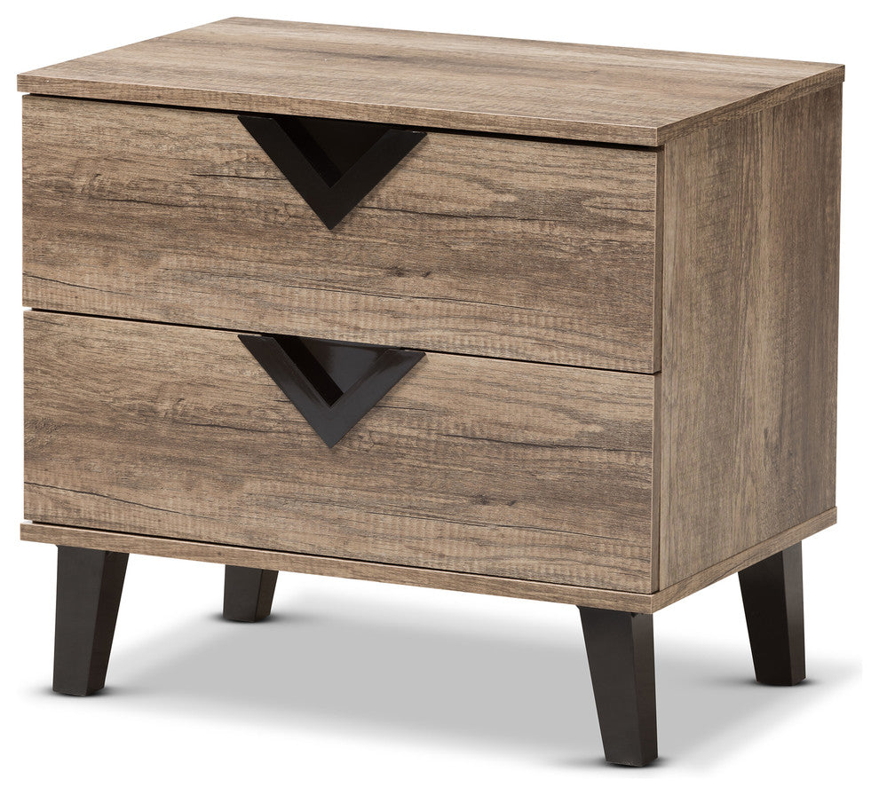Swanson Modern and Contemporary Light Brown Wood 2-Drawer Nightstand
