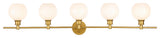 Elegant Lighting LD2327 Collier 5 Light 47"W Vanity Light - Brass