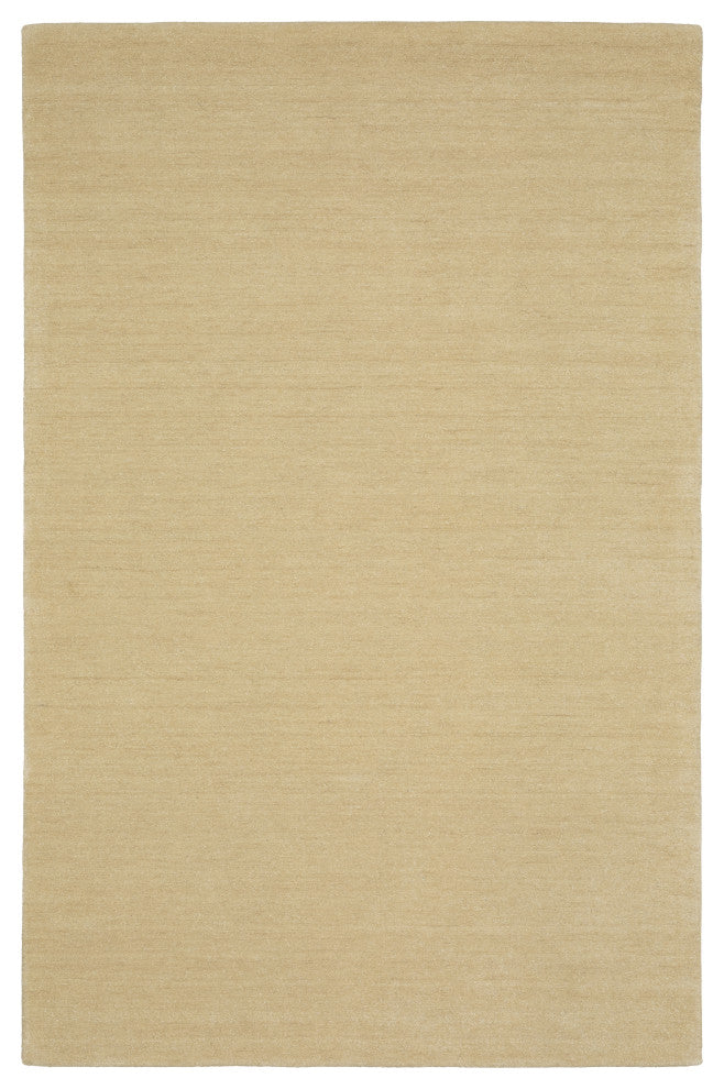 Apollo Heathered Solid Beige Hand-Made Wool Area Rug 10' x 13'