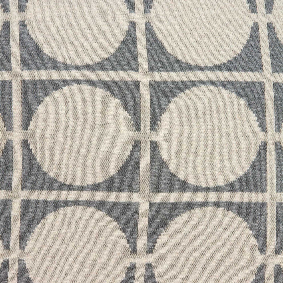 HomeRoots Geometric Design Tan and Grey Printed Pillow Cover