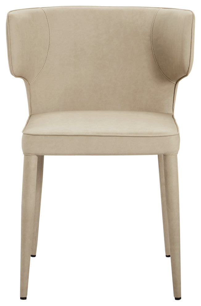 Elite Living Melore Wingback Upholstered Dining Side Chair, Taupe