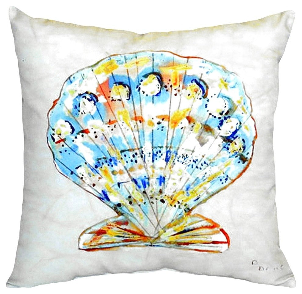 Teal Scallop No Cord Pillow - Set of Two 18x18