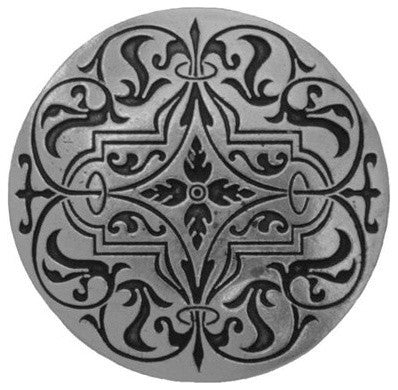 Renaissance Etch Knob Antique Copper, Brilliant Pewter