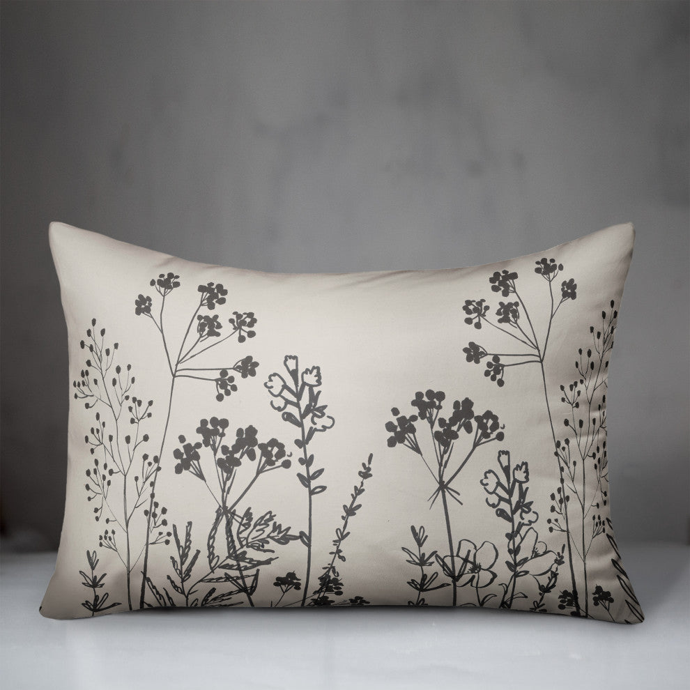 Sketched Florals 14"x20" Spun Poly Pillow