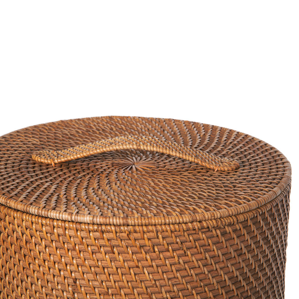 Loma Rattan Hamper with Liner, Apartment Size, Honey-Brown