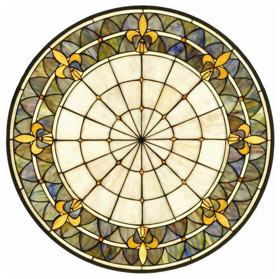 Meyda lighting 82455 30"W X 30"H Fleur-de-lis Stained Glass Window