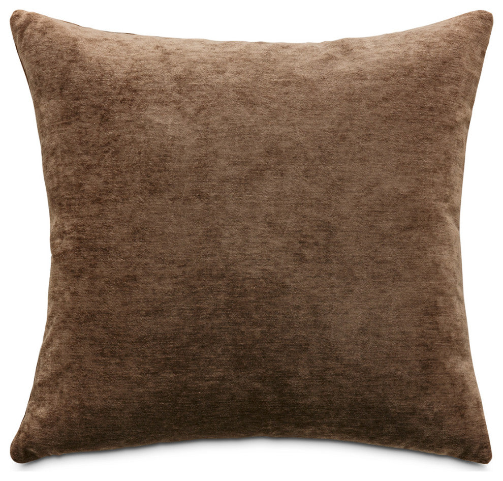The Smith 20" Square Chenille Pillow, Set of 2, Chocolate