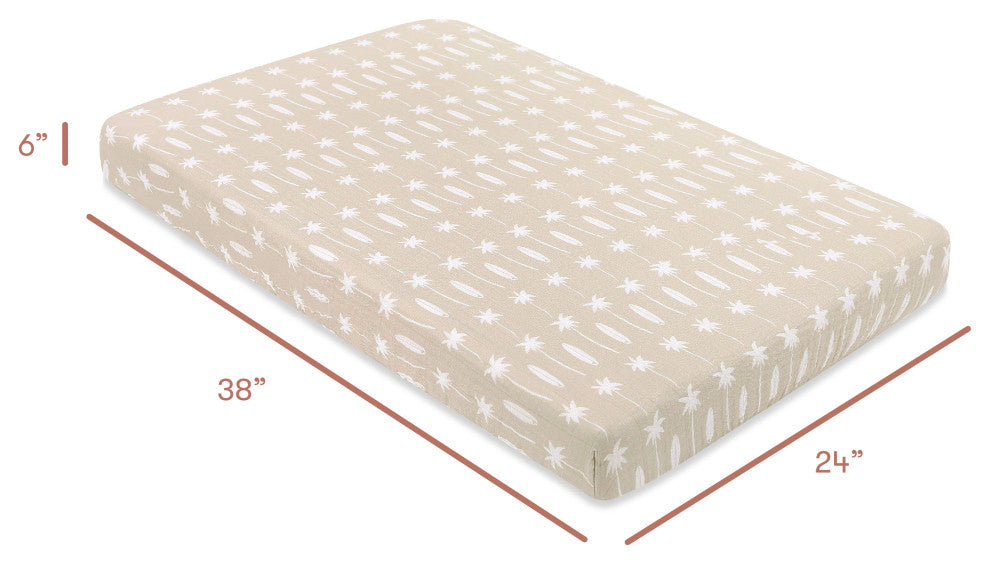 Mini Crib Sheet, GOTS Certified Organic Muslin Cotton, Beach Bum