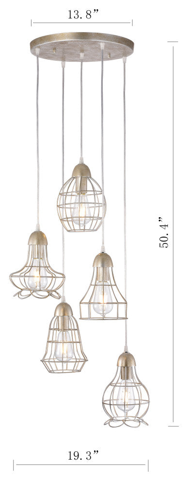 Thalia 5-Light Silver Cluster Pendant