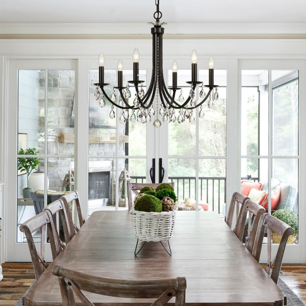 Crystorama Lighting Group 8826-CL-MWP Bridgehampton 6 Light 26"W - Antique Gold