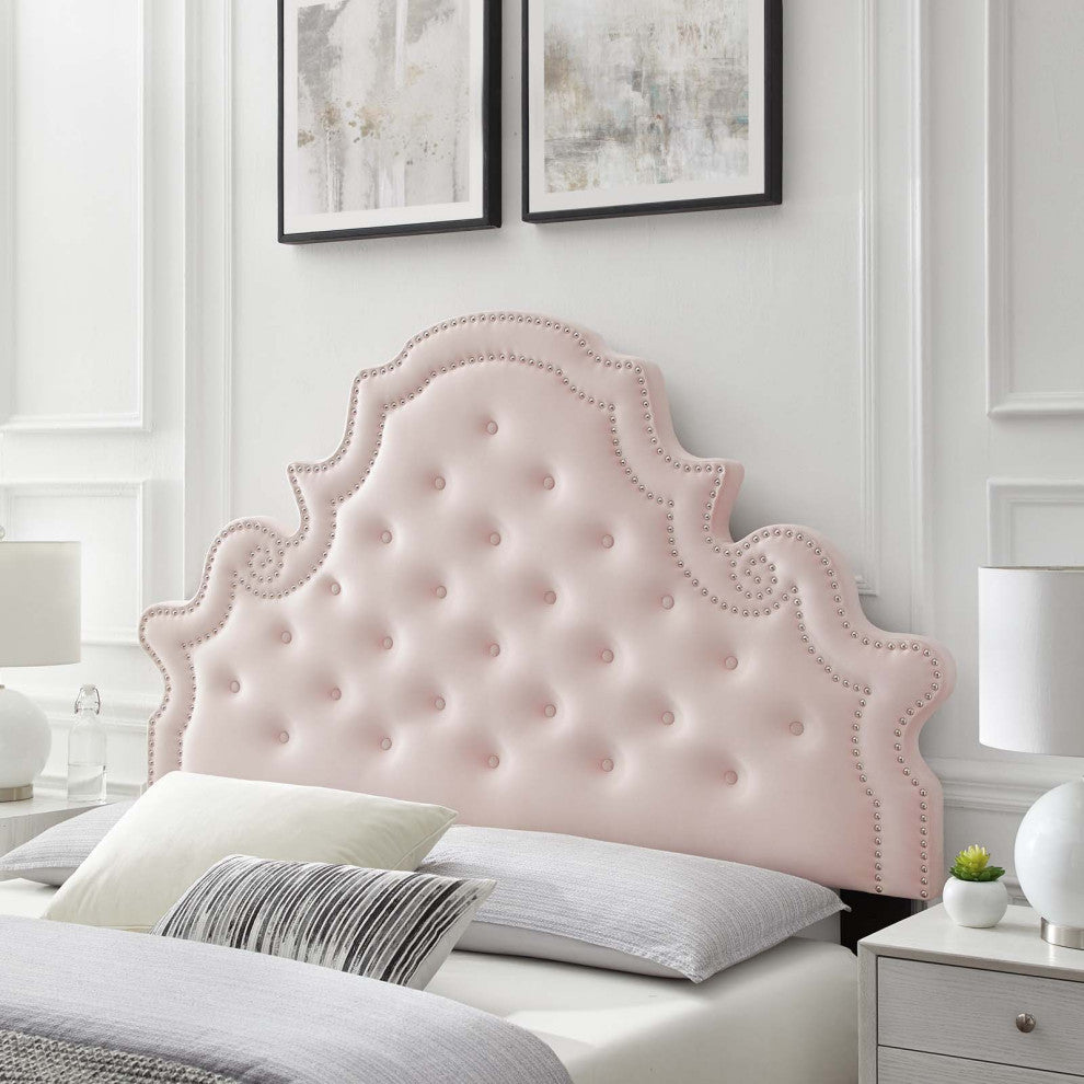 Diana Tufted Performance Velvet Twin Headboard Pink