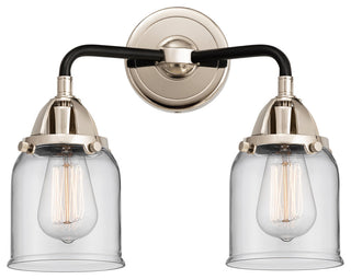 Small Bell Bath Vanity Light, Black Polished Nickel, Clear, Clear