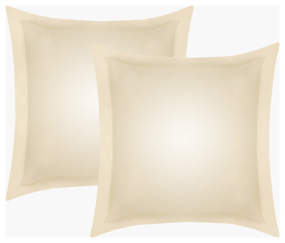 Delara 100% Eucalyptus Lyocell Tencel Euro Sham Set of 2, 26"x26", Fog