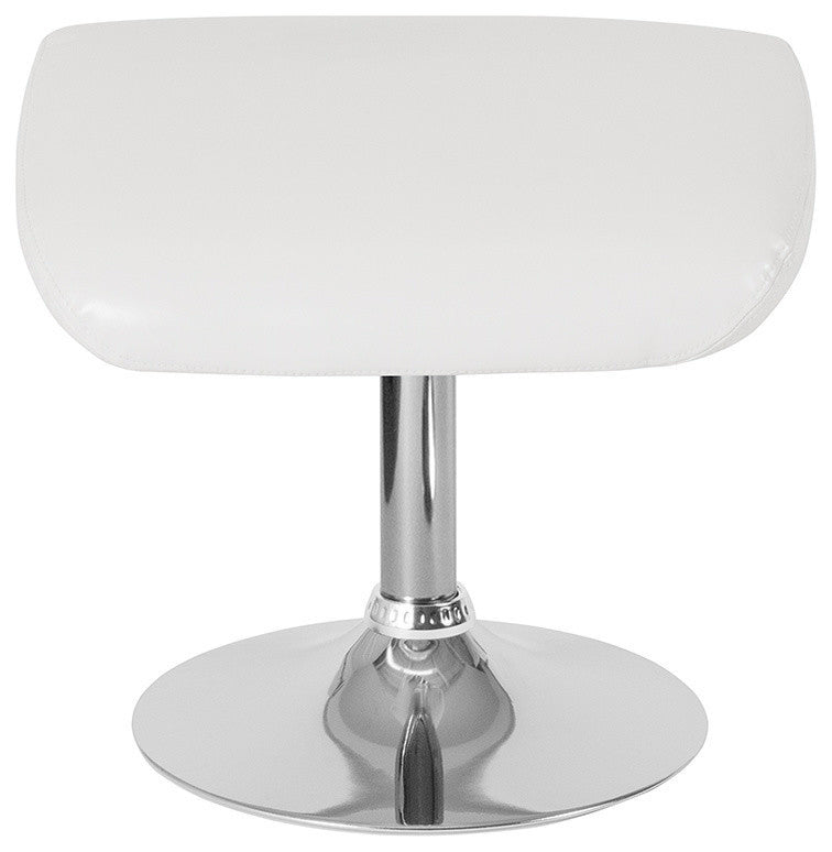 Egg Series Ottoman, White Leather