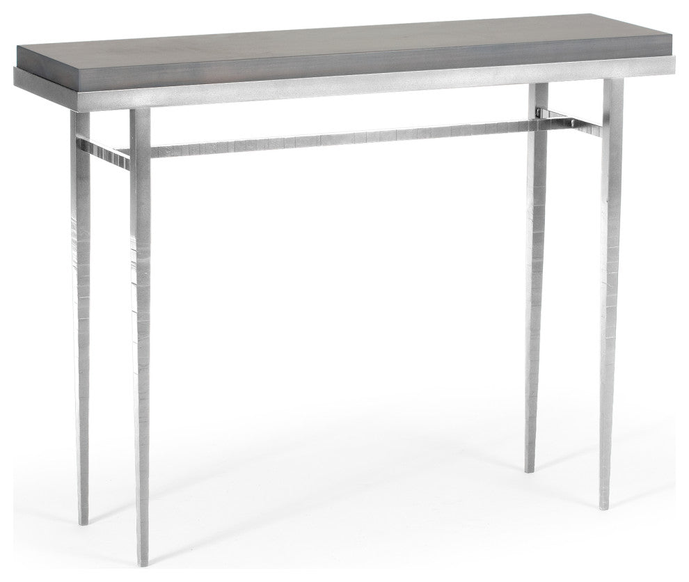 Wick 42" Console Table, Sterling Finish, Maple Grey Accents