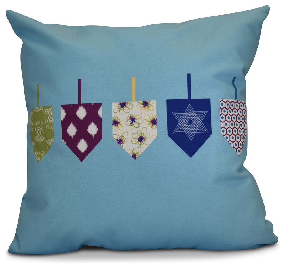 Decorative Outdoor Holiday Pillow Geometric, Light Blue, 20"x20"