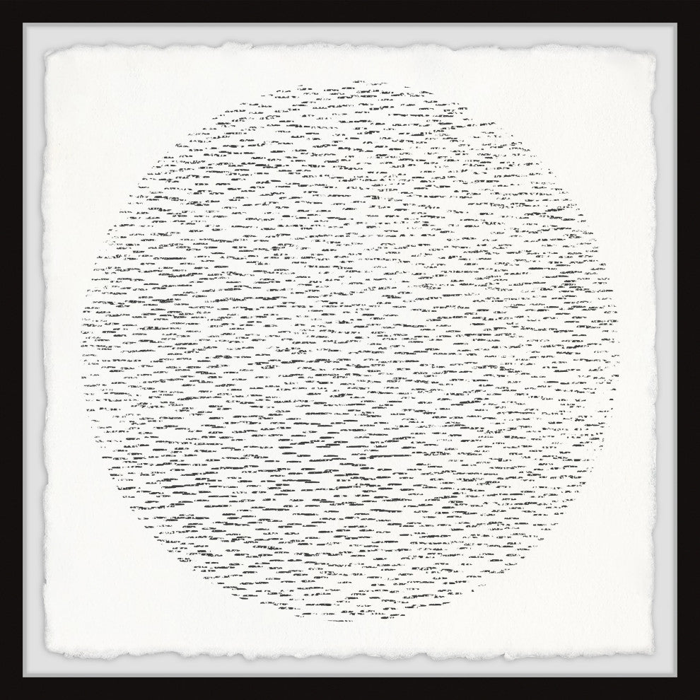 "Static Black" Framed Painting Print, 24x24