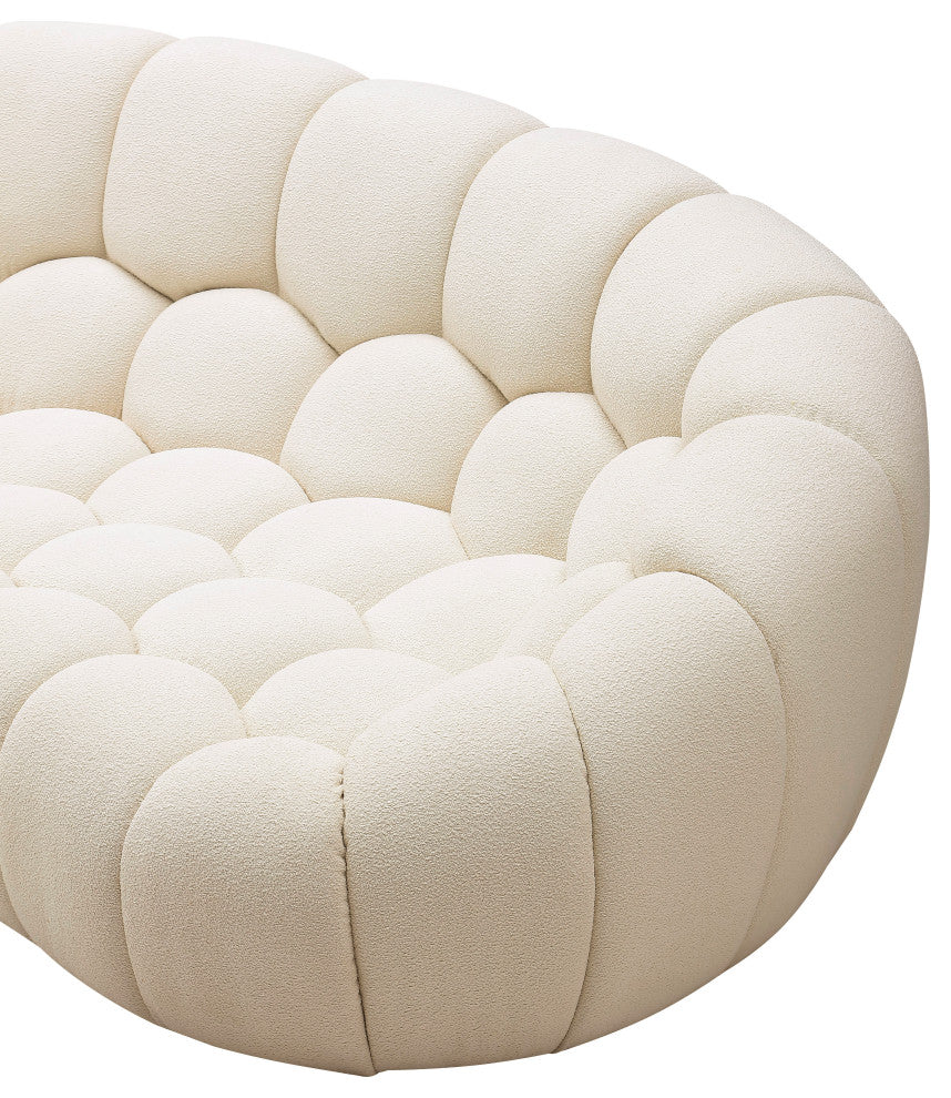Divani Casa Yolonda Modern Curved Off-White Fabric Loveseat