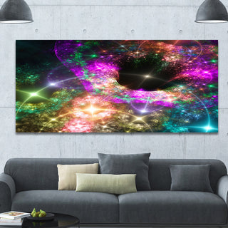 Pink Cosmic Black Hole, Oversized Abstract Canvas Art Print, 60x28