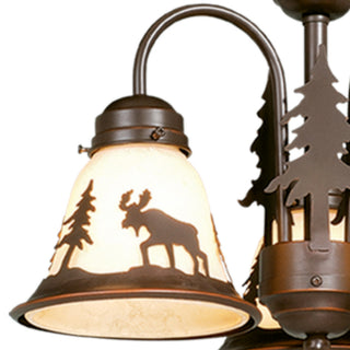 Yellowstone 3-Light LED Moose Fan Kit or Chandelier, Dual Mount Burnished Bronze