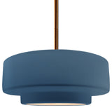 Radiance Medium Tier Pendant, Midnight Sky Frame, Brushed Brass, Rigid Stem Kit