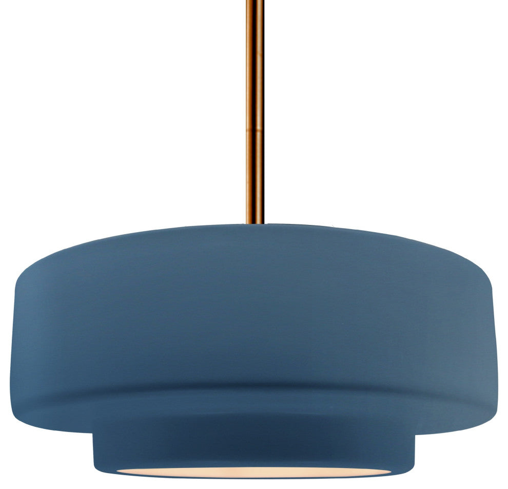 Radiance Medium Tier Pendant, Midnight Sky Frame, Brushed Brass, Rigid Stem Kit