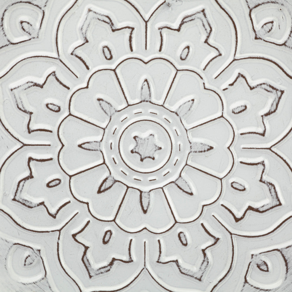 Miranda Grey Stamped Metal Lotus Flower Wall Decor, Set of 2