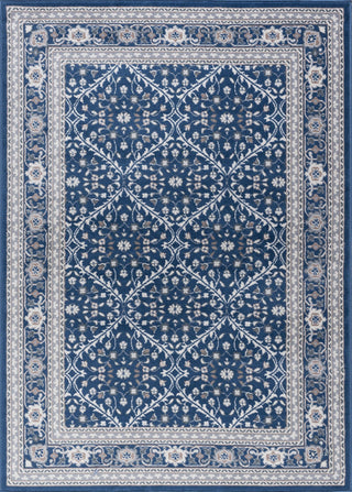 Beauregard Traditional Oriental Navy Rectangle Area Rug, 5'x7'