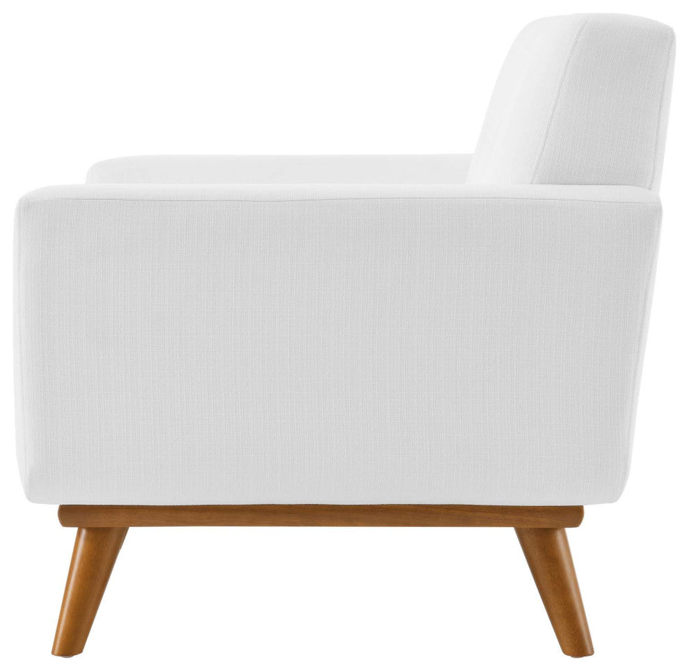 Armchair Accent Chair, Fabric, White, Modern, Living Lounge Hotel Hospitality