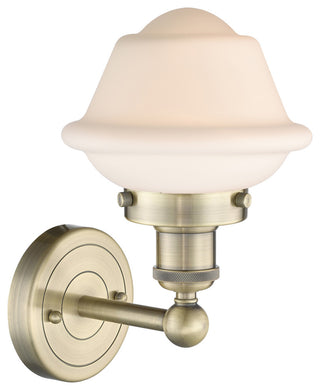 Oxford 1-Light 7" Sconce, Antique Brass Finish, Matte White Shade