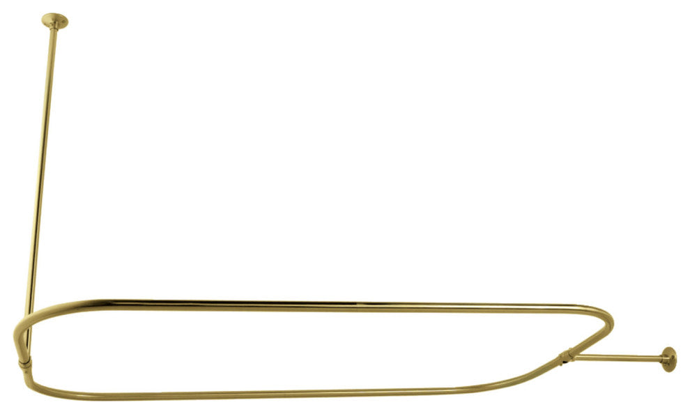 Kingston Brass CC315 Rectangular Shower Rod - Brushed Brass