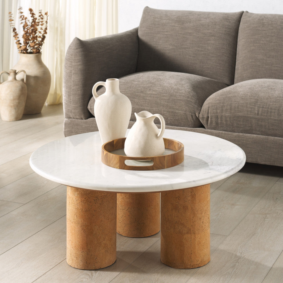 Safavieh Couture Marilynn Cork Coffee Table, White/Cork