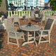 Glennville 3-Piece Round Dining Set, Weathered Acorn, Harbor Gray