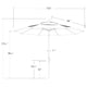 11' Matted White Collar Tilt Lift Fiberglass Rib Aluminum Umbrella, Sunbrella, Spa