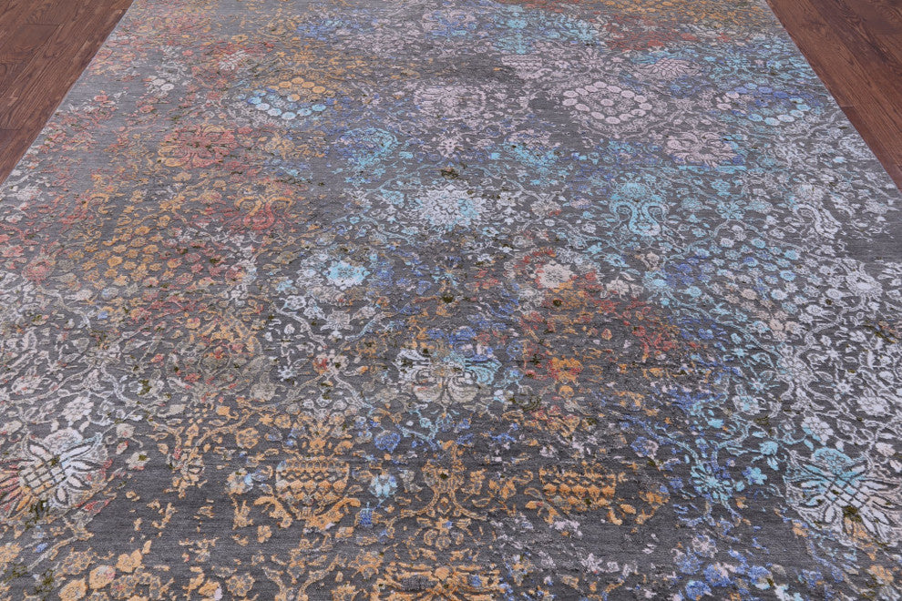 8' 0" X 10' 4" Wool and Silk Hand-Knotted Modern Rug Q8713