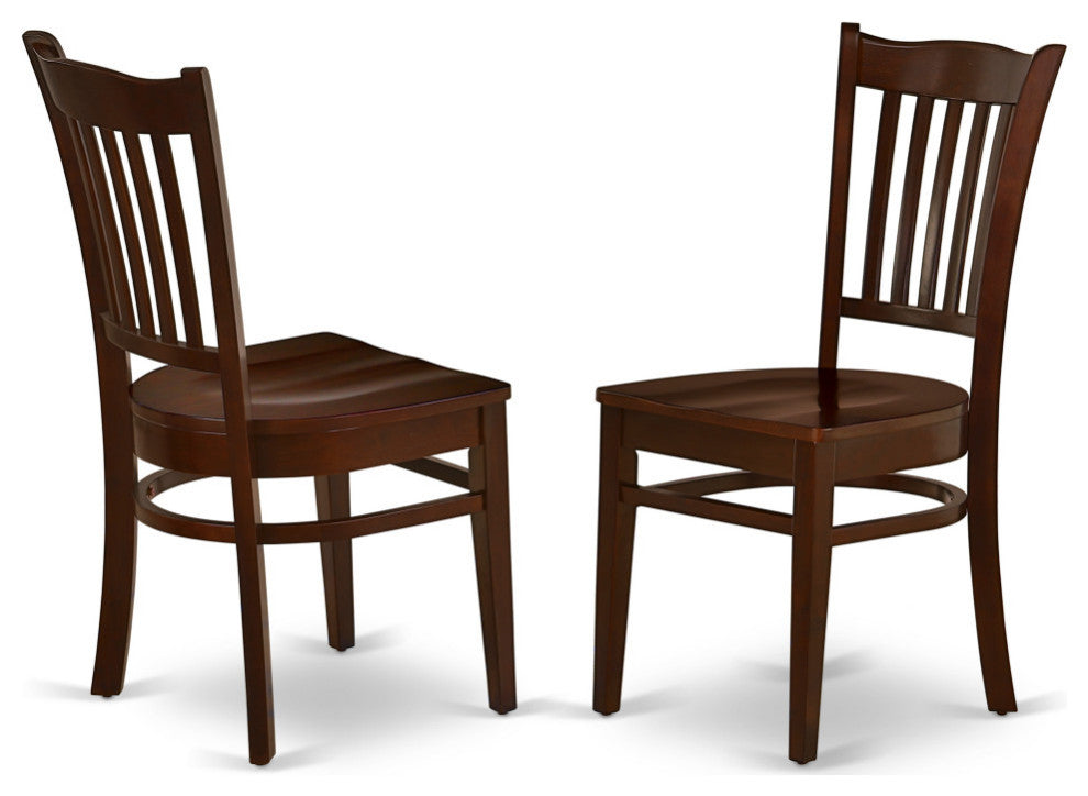 5Pc Round 42"Dinner Table And Four Wood Seat Chairs