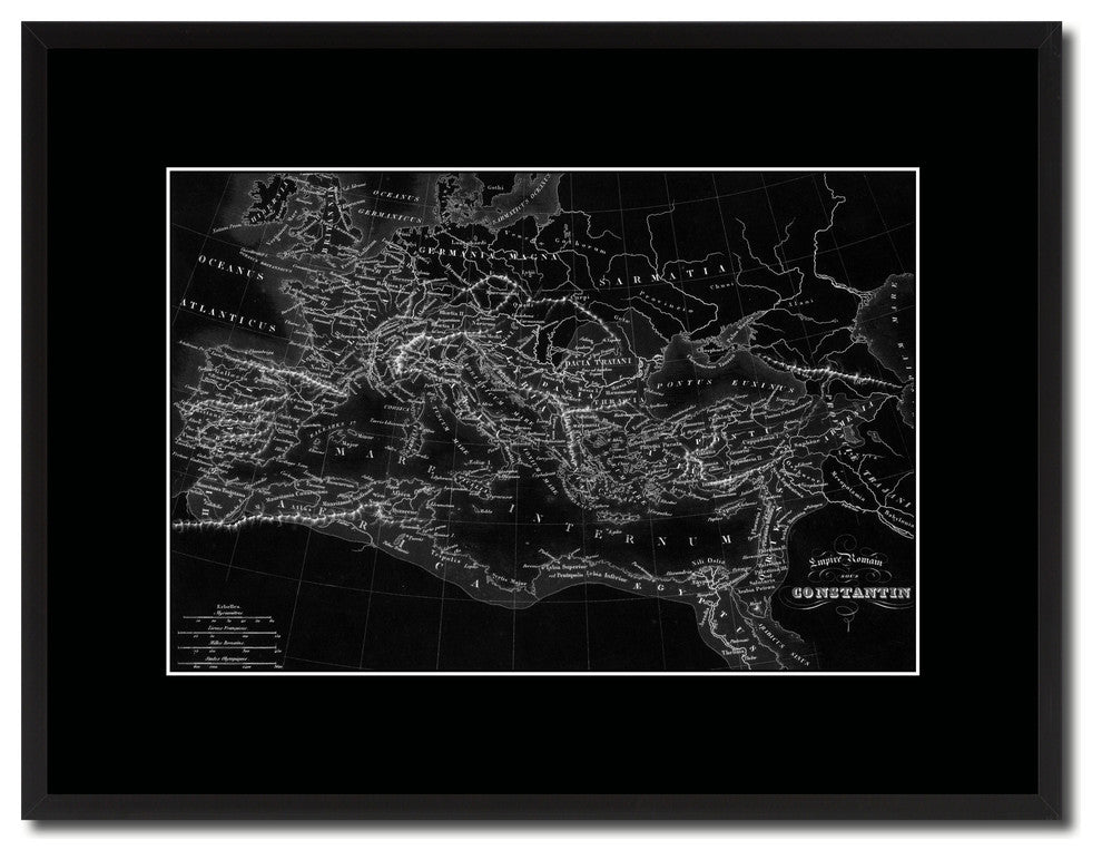 Contantin Empire Vintage Monochrome Map Canvas, 16"x21"