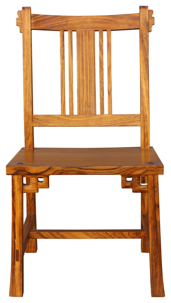 Quality Handmade Solid Zebra Wood Bar Back Simple Design Chair