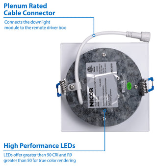 DLE4 Series 4" Square Downlight, White, 5000k