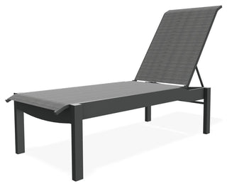 Leeward Sling Stackable Outdoor Chaise Lounge, Destiny Steel/Graphite