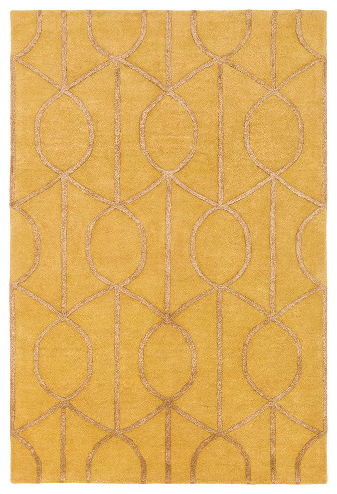 Urban Transitional Mustard, Camel Area Rug, 3'x5'