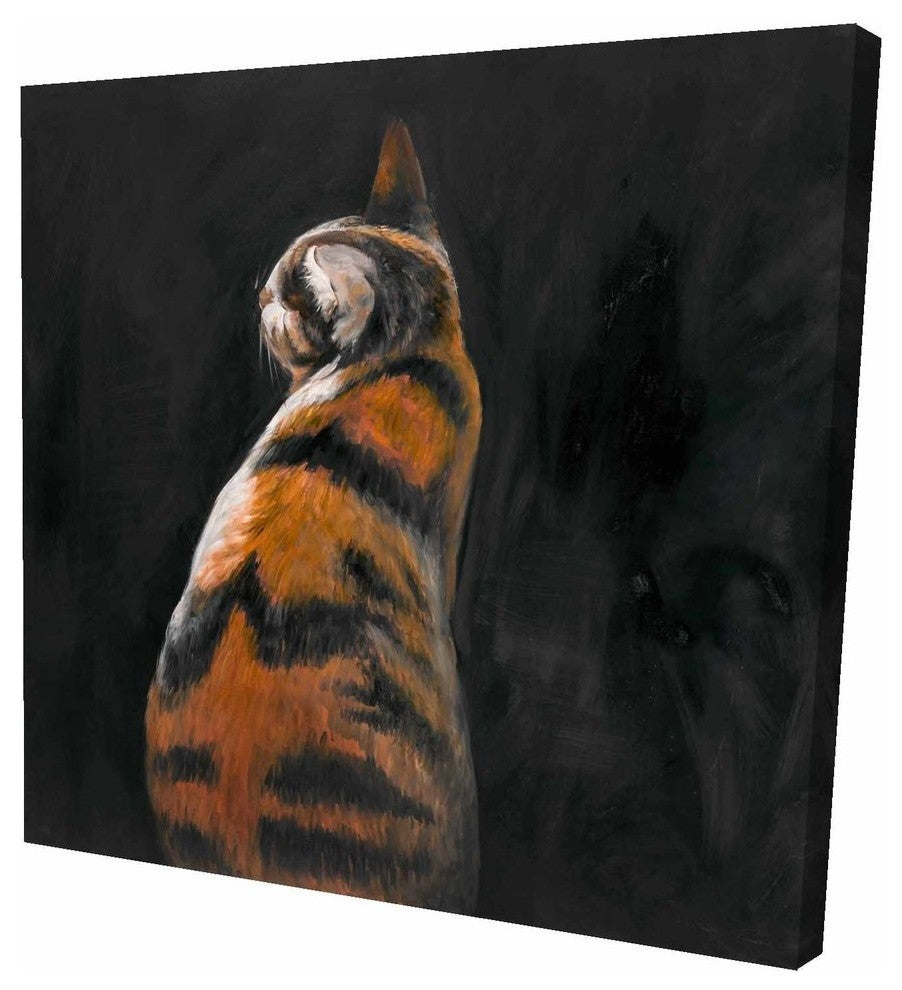 Cat Back View, Fine Art Gallery Wrapped Canvas, 24"x24"x1.5''