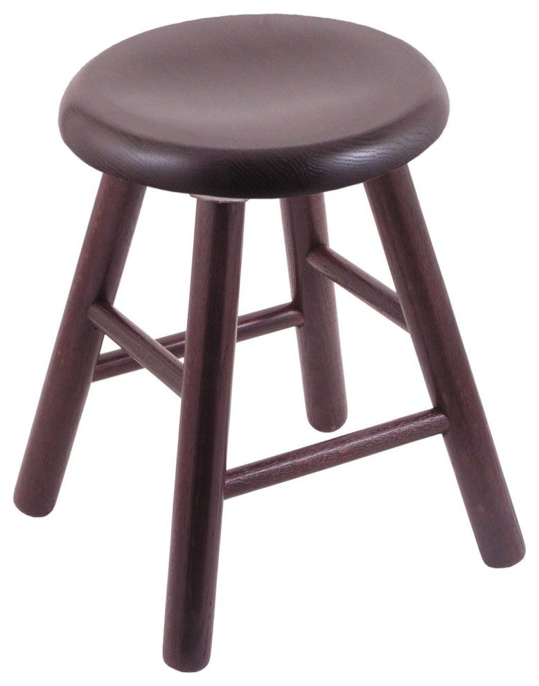 Holland Bar Stool, Oak Saddle Dish Vanity Stool, Smooth Legs
